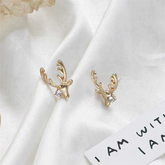 ♠️ NEW Reindeer Earrings in Gold - Picture 4 of 7